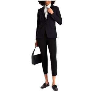 Theory Blazer Women 6 Black‎ Single Breasted One Button Close Stretch Ponte